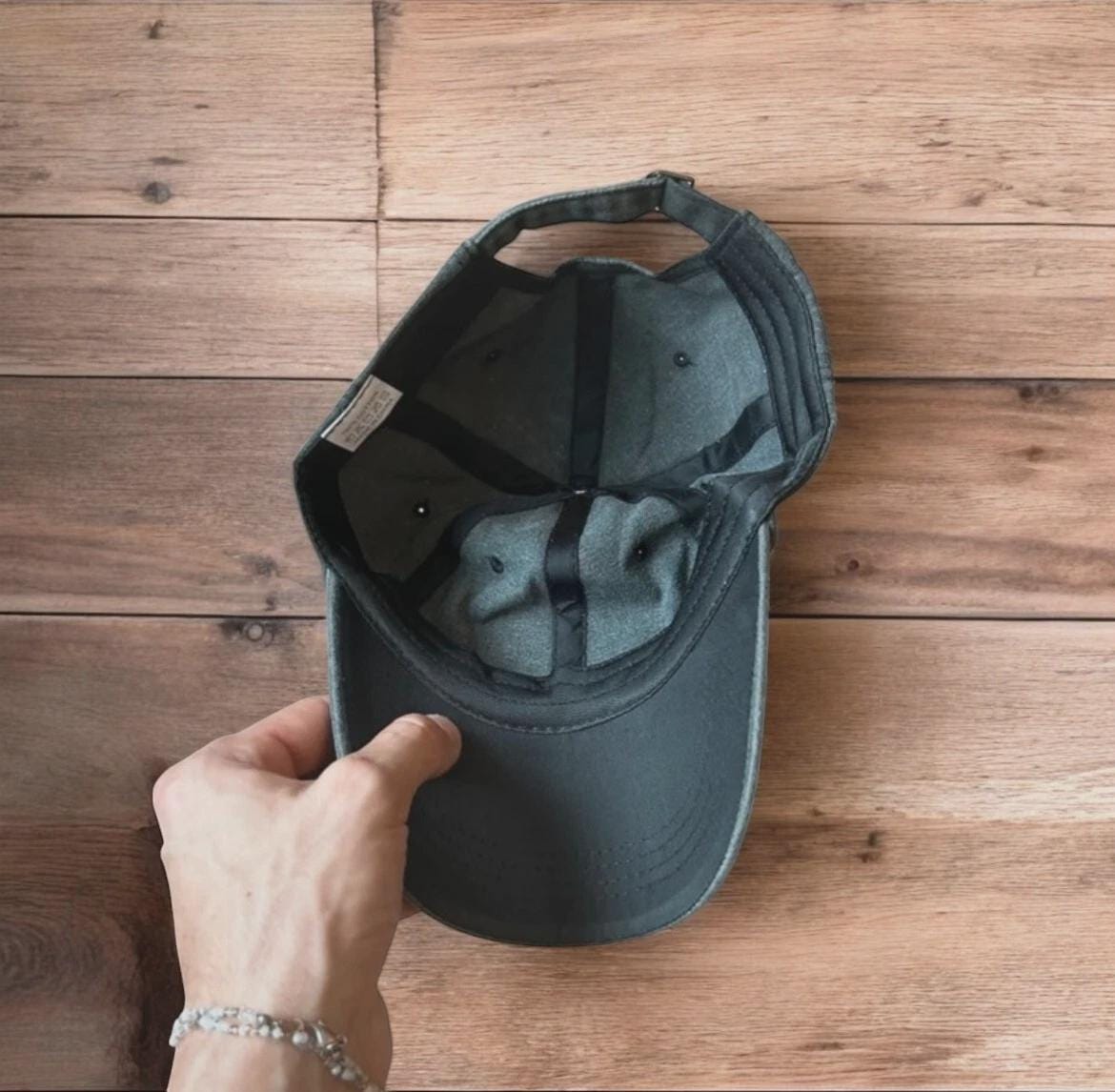 Vintage style Milf fishing cap hat in washed grey. One size fits all.