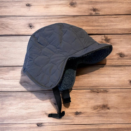 Insane Russian Trapper Korean padded fluffy hat cap in grey/blue. One size.