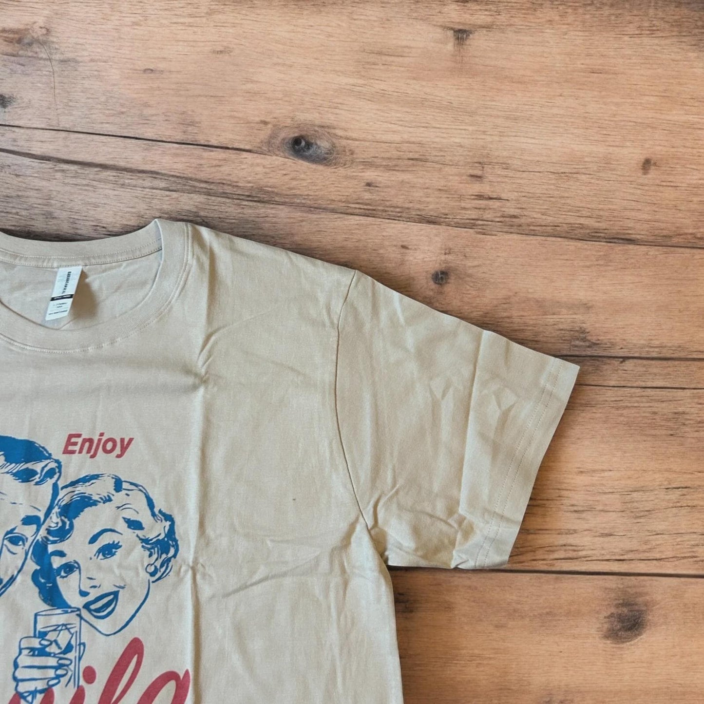Vintage style Novelty Tequila The Breakfast of Champions tshirt in beige.