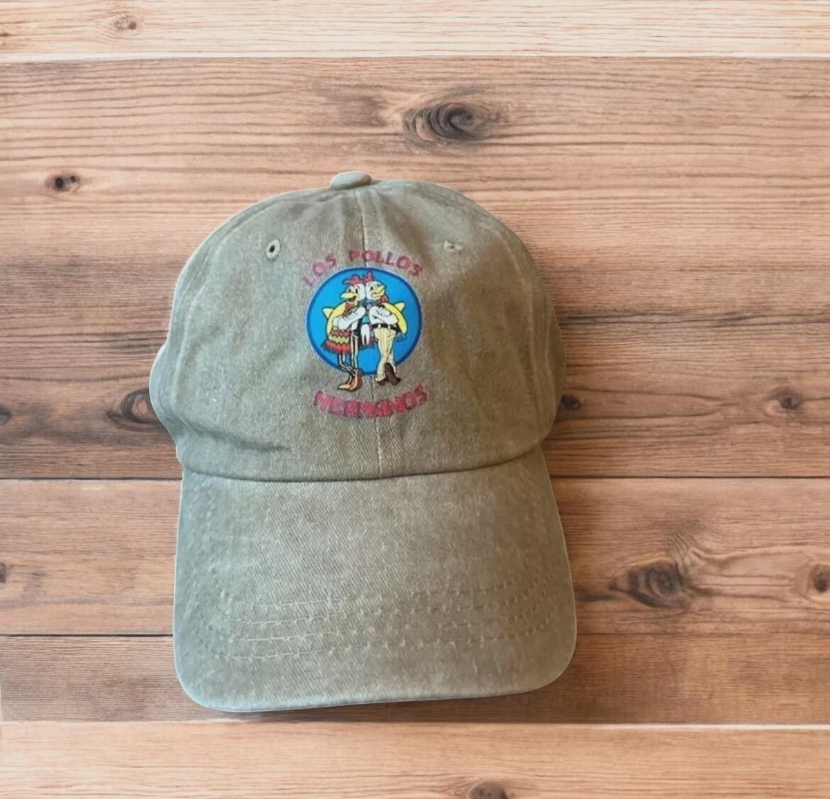 Vintage style Los Pollos Hermanos cap hat in beige/khaki. One size.