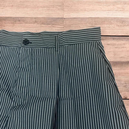 Vintage style baggy wide leg striped lightweight trousers in black/white.
