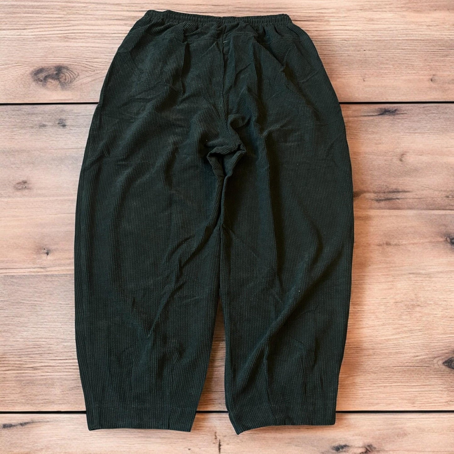 Super baggy wide leg skater corduroy trousers in khaki green.