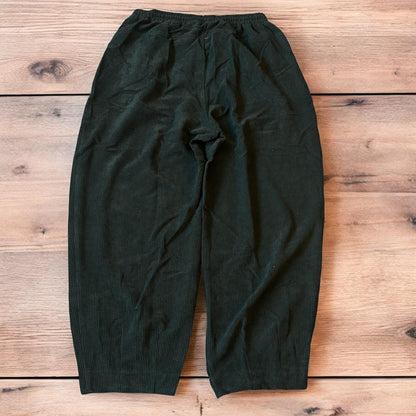 Super baggy wide leg skater corduroy trousers in khaki green.