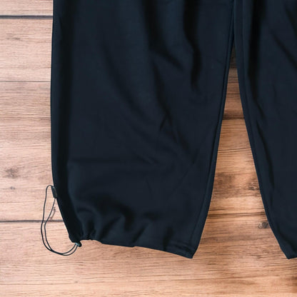 Insane Korean super baggy wide leg joggers in black.