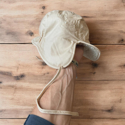 Insane Russian Trapper Korean padded fluffy hat cap in cream/beige. One size.