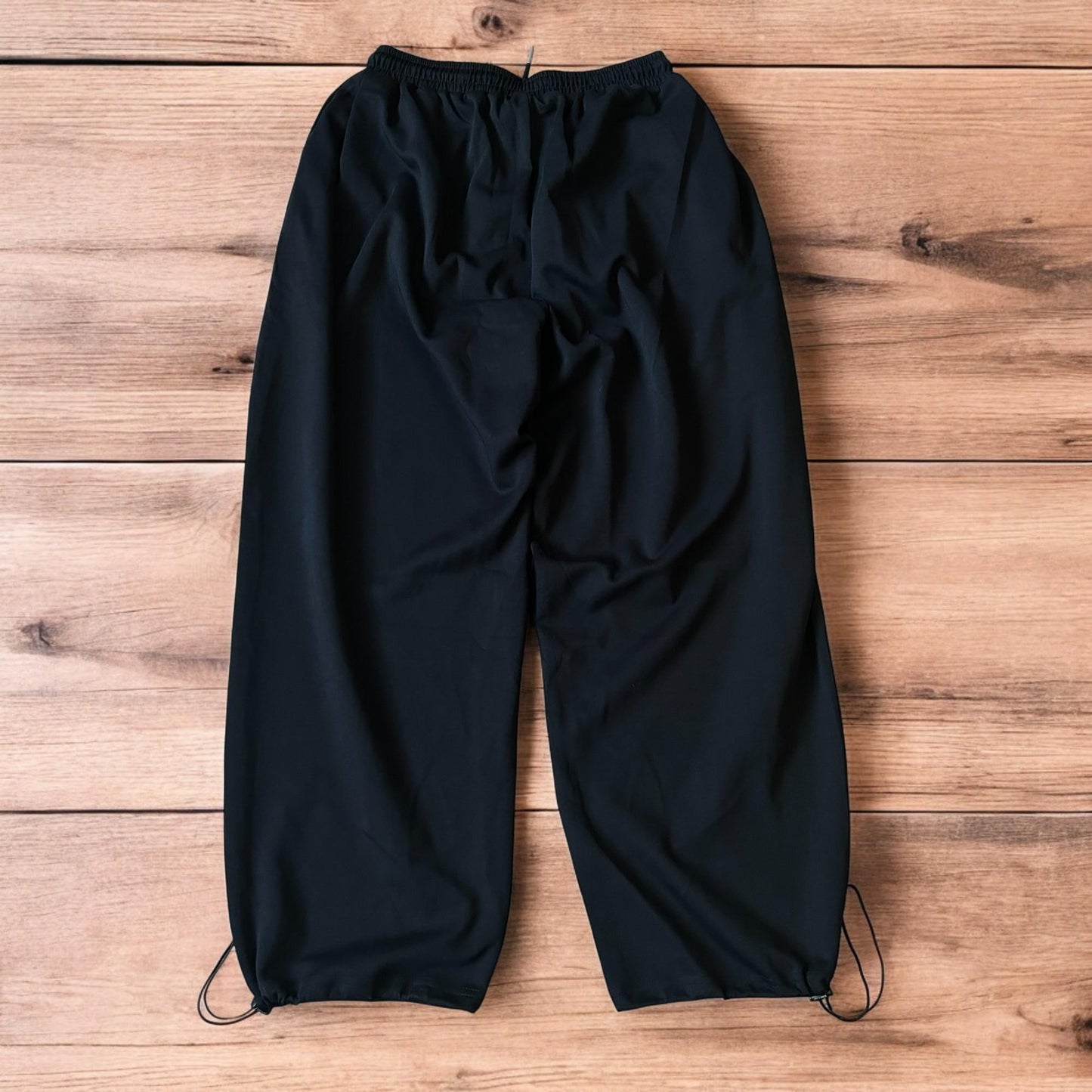 Insane Korean super baggy wide leg joggers in black.