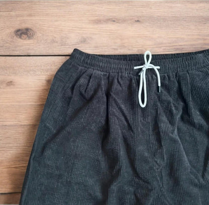 Super baggy wide leg skater corduroy trousers in black.