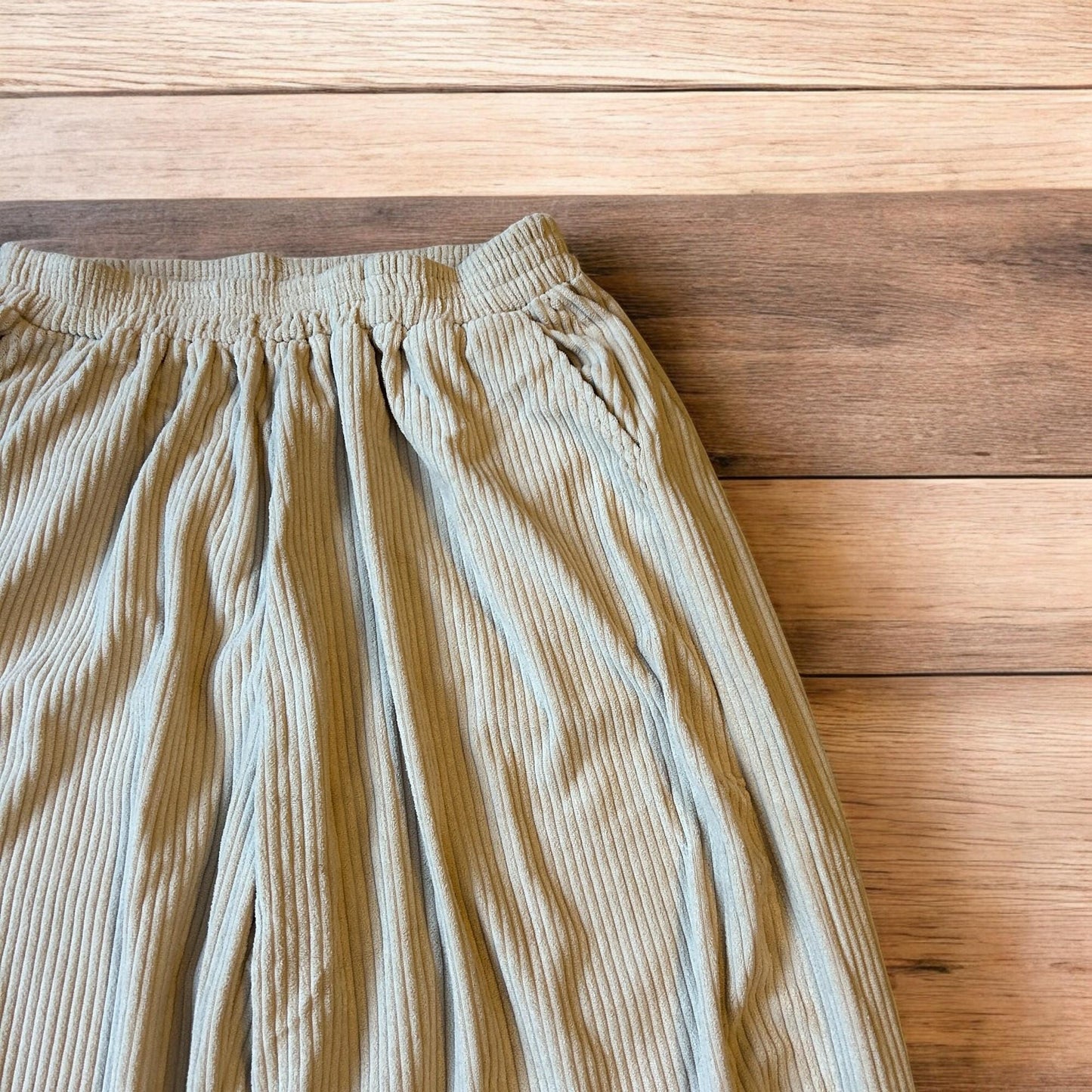 Super baggy wide leg relaxed fit corduroy trousers joggers in beige/cream.