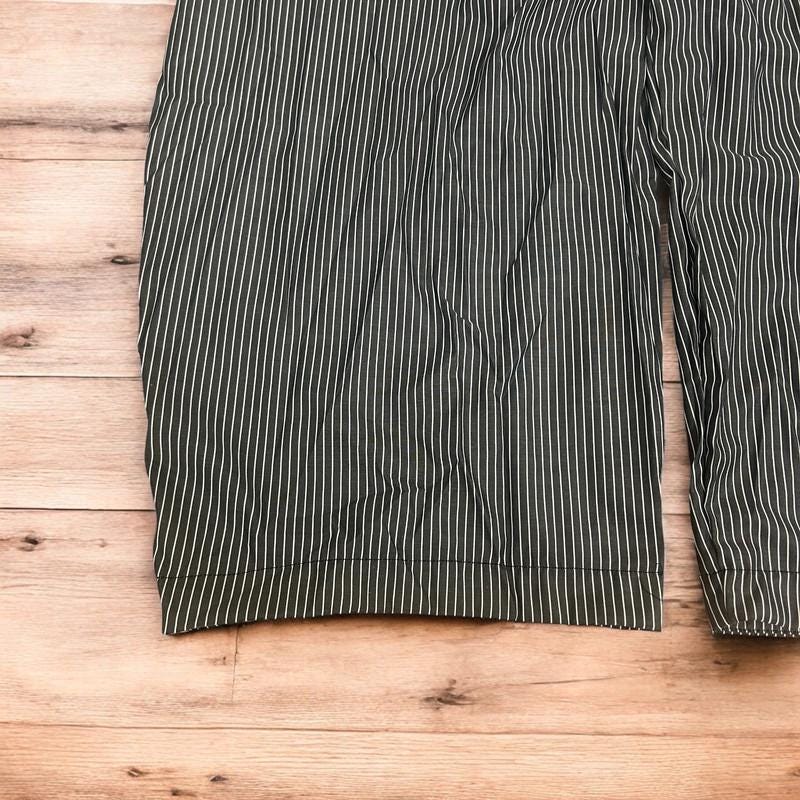 Vintage style baggy wide leg striped lightweight trousers in black/white.