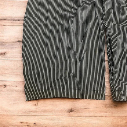 Vintage style baggy wide leg striped lightweight trousers in black/white.
