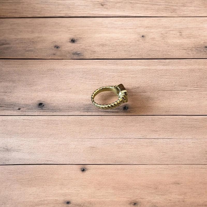 Lovely vintage style gold ring with pink gemstone. All sizes.