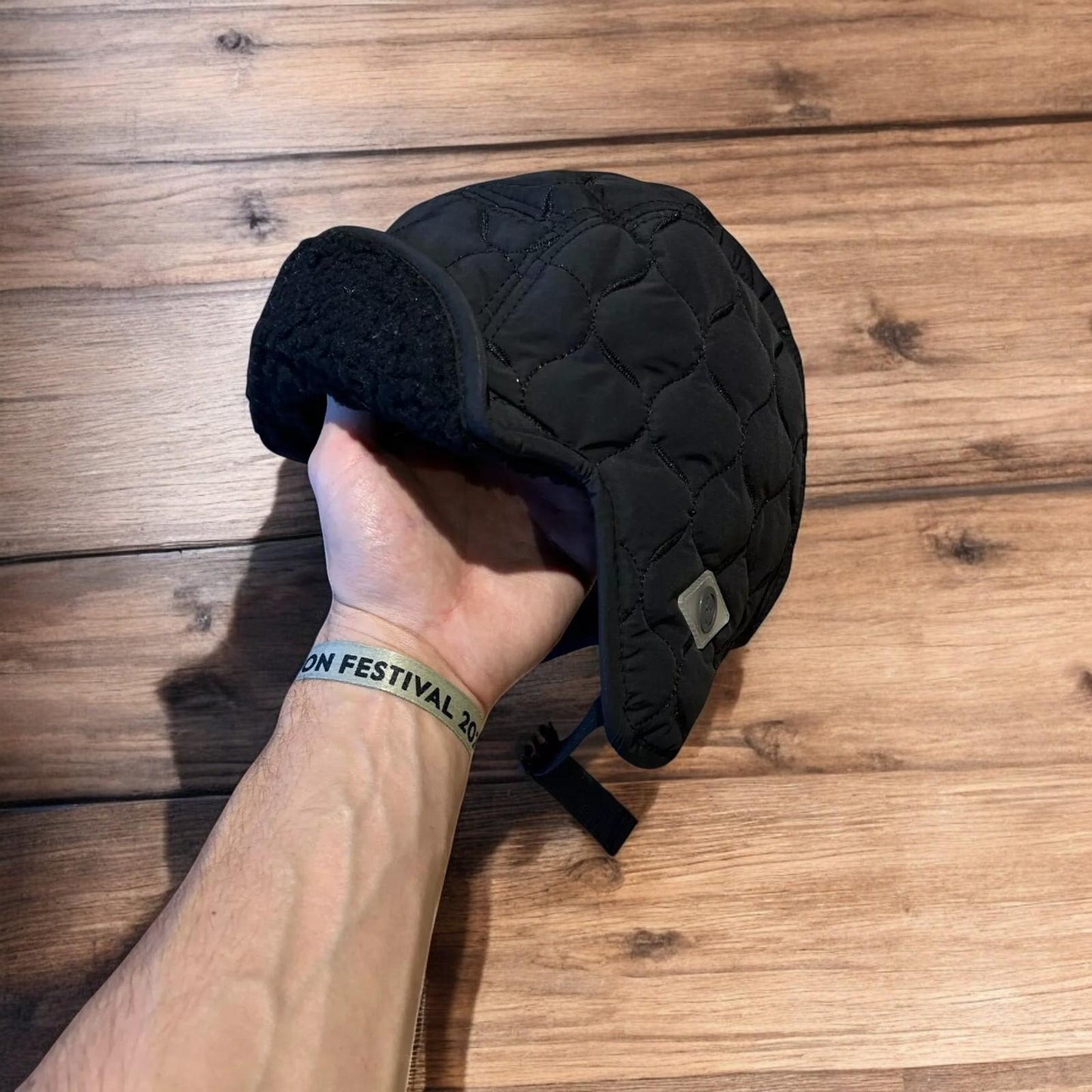 Insane Russian Trapper Korean padded fluffy hat cap in black. One size.