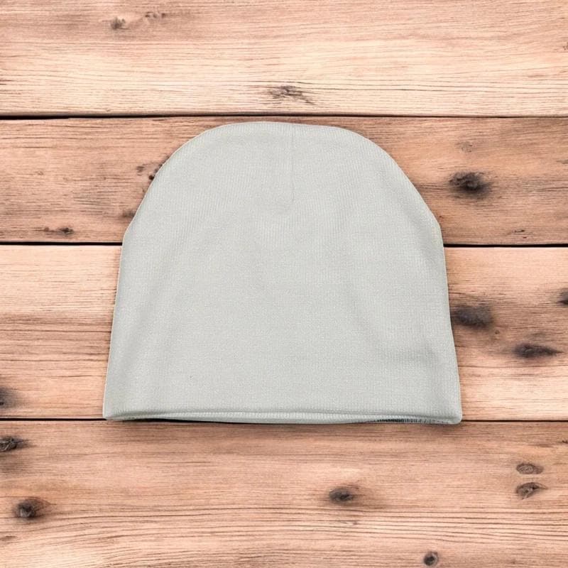 Cool Japanese vintage style beanie hat in white with graphic design. One size.