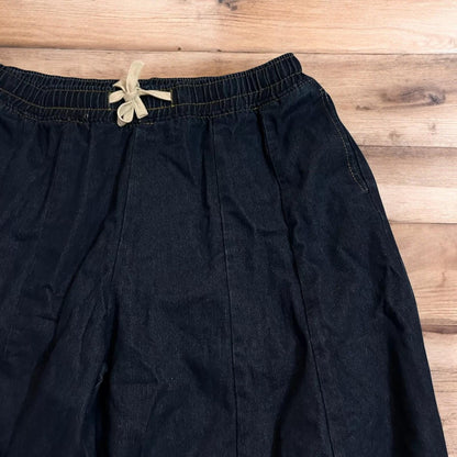 Incredible super baggy wide leg balloon fit jeans in dark blue wash.