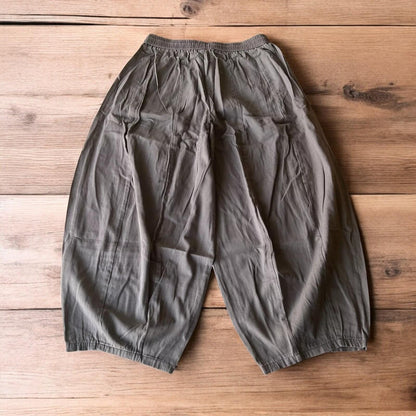 Incredible super baggy wide leg parachute trousers in grey.