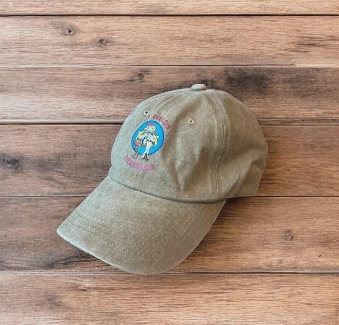 Vintage style Los Pollos Hermanos cap hat in beige/khaki. One size.