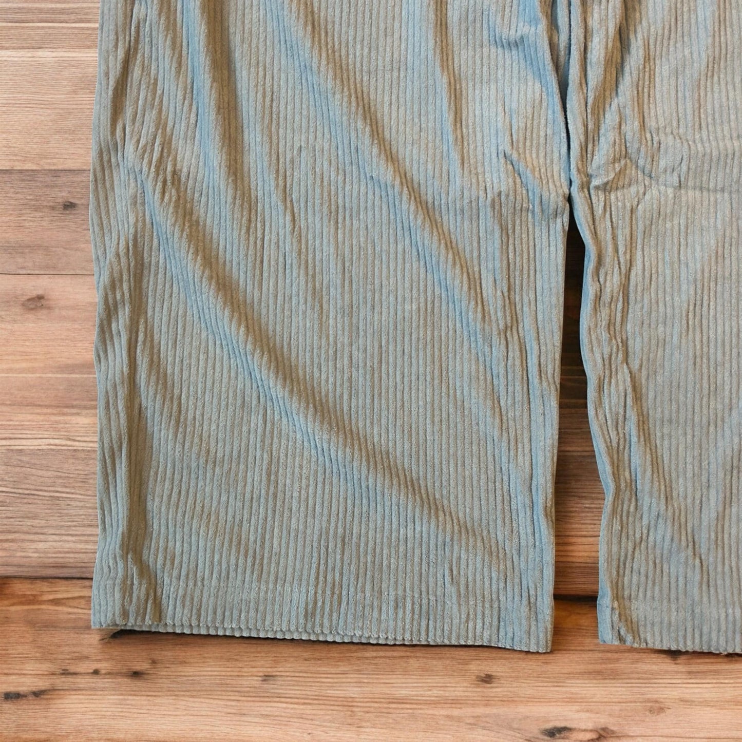 Super baggy wide leg relaxed fit corduroy trousers joggers in light blue.