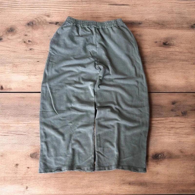 Incredible super baggy wide leg Korean joggers in dark grey.