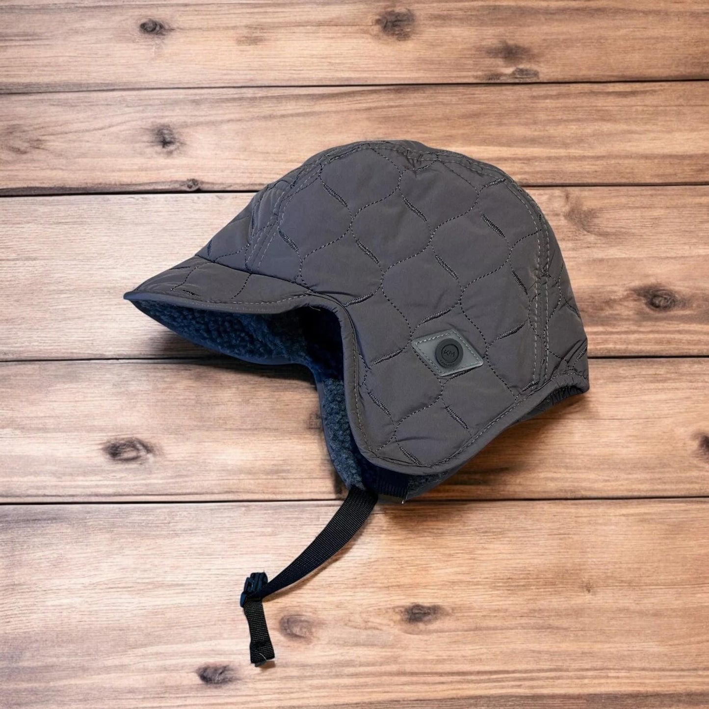 Insane Russian Trapper Korean padded fluffy hat cap in grey/blue. One size.