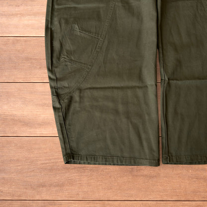 Vintage Military style baggy wide leg cargo trousers in khaki green.