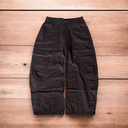 Vintage Military style baggy wide leg cargo trousers in grey.