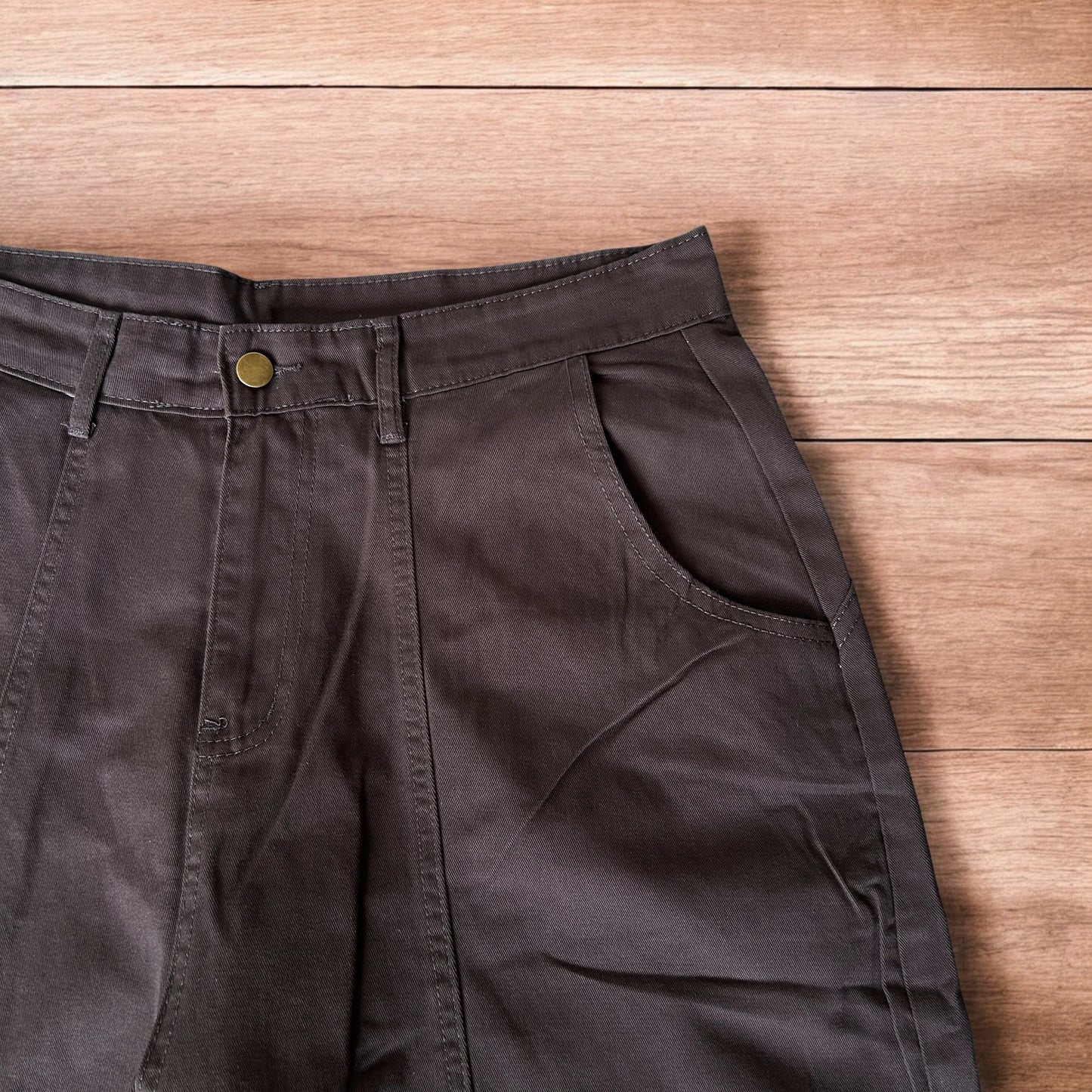 Vintage Military style baggy wide leg cargo trousers in grey.