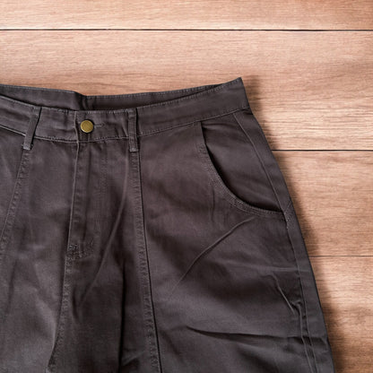 Vintage Military style baggy wide leg cargo trousers in grey.