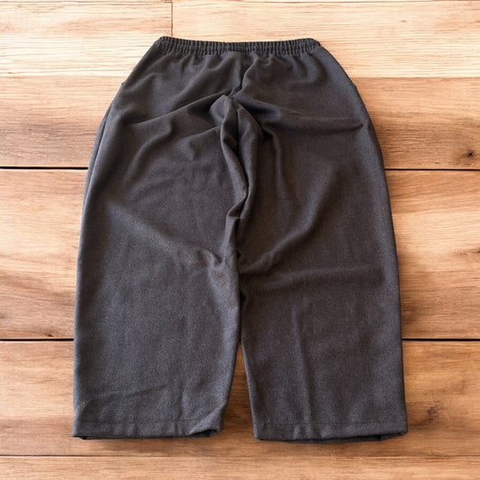 Vintage style baggy wide leg tailored wool trousers in brown.