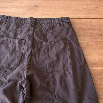 Vintage Military style baggy wide leg cargo trousers in brown.