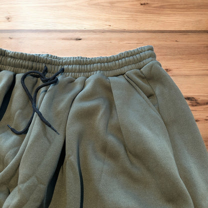 Lovely super baggy wide leg Japanese joggers in khaki green.