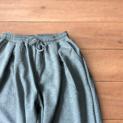 Insane Korean super baggy wide leg joggers in marl grey.