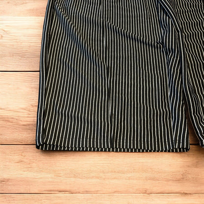 Super baggy wide leg pinstripe Korean joggers in black/white.
