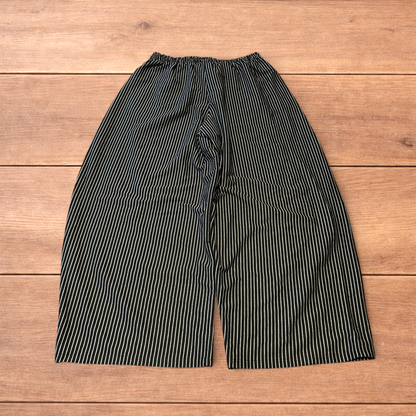 Super baggy wide leg pinstripe Korean joggers in black/white.