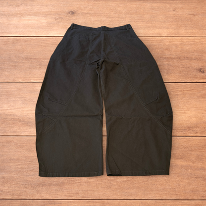 Vintage Military style baggy wide leg cargo trousers in grey.