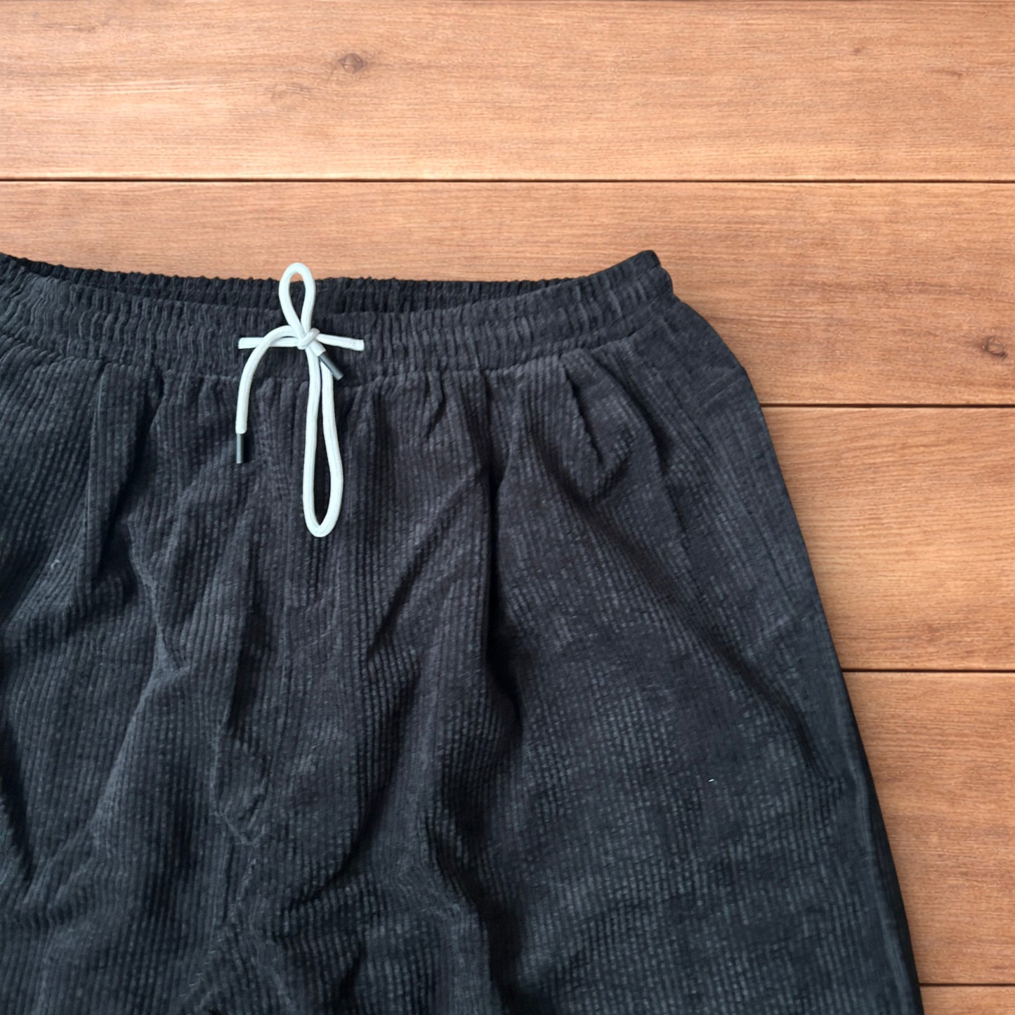 Super baggy wide leg skater corduroy trousers in black.