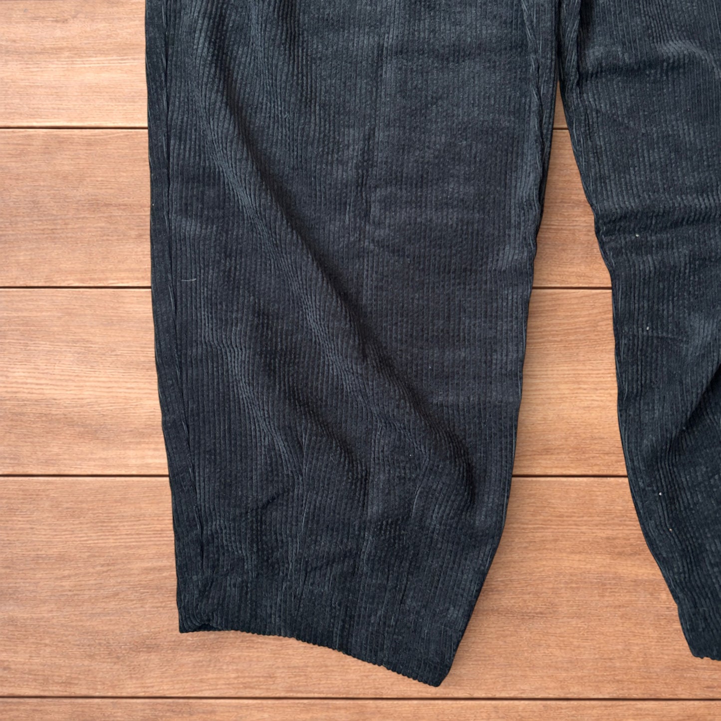 Super baggy wide leg skater corduroy trousers in black.