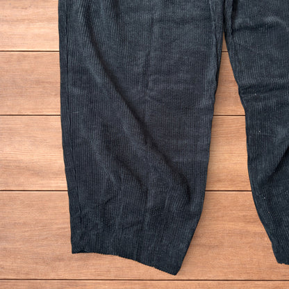 Super baggy wide leg skater corduroy trousers in black.