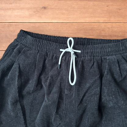Super baggy wide leg skater corduroy trousers in black.