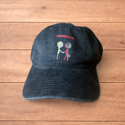 Vintage style Radiohead cap hat in washed grey.