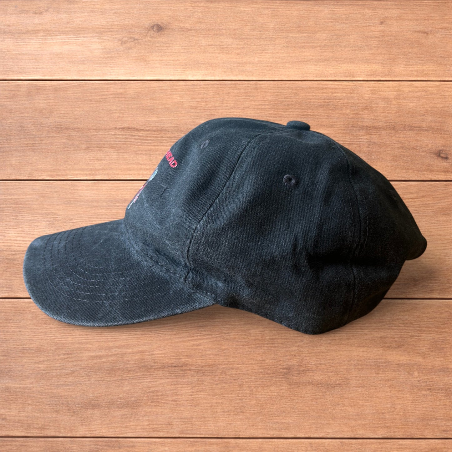 Vintage style Radiohead cap hat in washed grey.