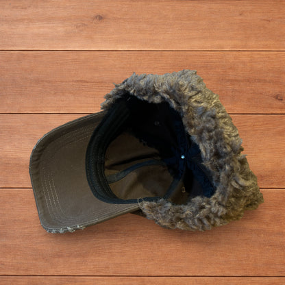 Vintage style trapper Russian ear flap hat cap in brown colour way.