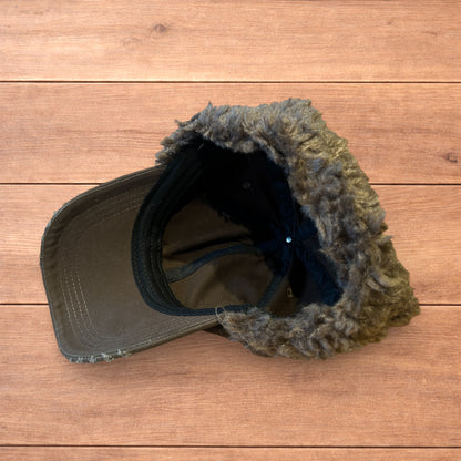 Vintage style trapper Russian ear flap hat cap in brown colour way.