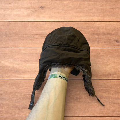 Vintage style trapper Russian ear flap hat cap in brown colour way.