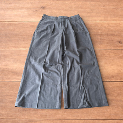 Incredible vintage style baggy wide leg tailored linen trousers in dark grey.