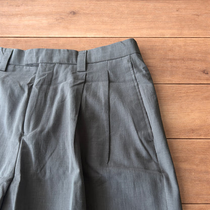 Incredible vintage style baggy wide leg tailored linen trousers in dark grey.