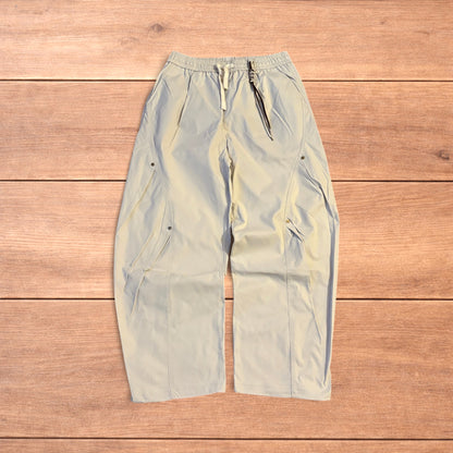 Baggy gorpcore tech hiking pants in beige.