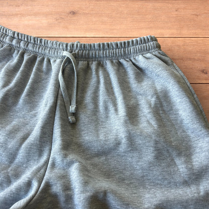 Lovely super baggy wide leg long jersey shorts jorts in light marl grey.