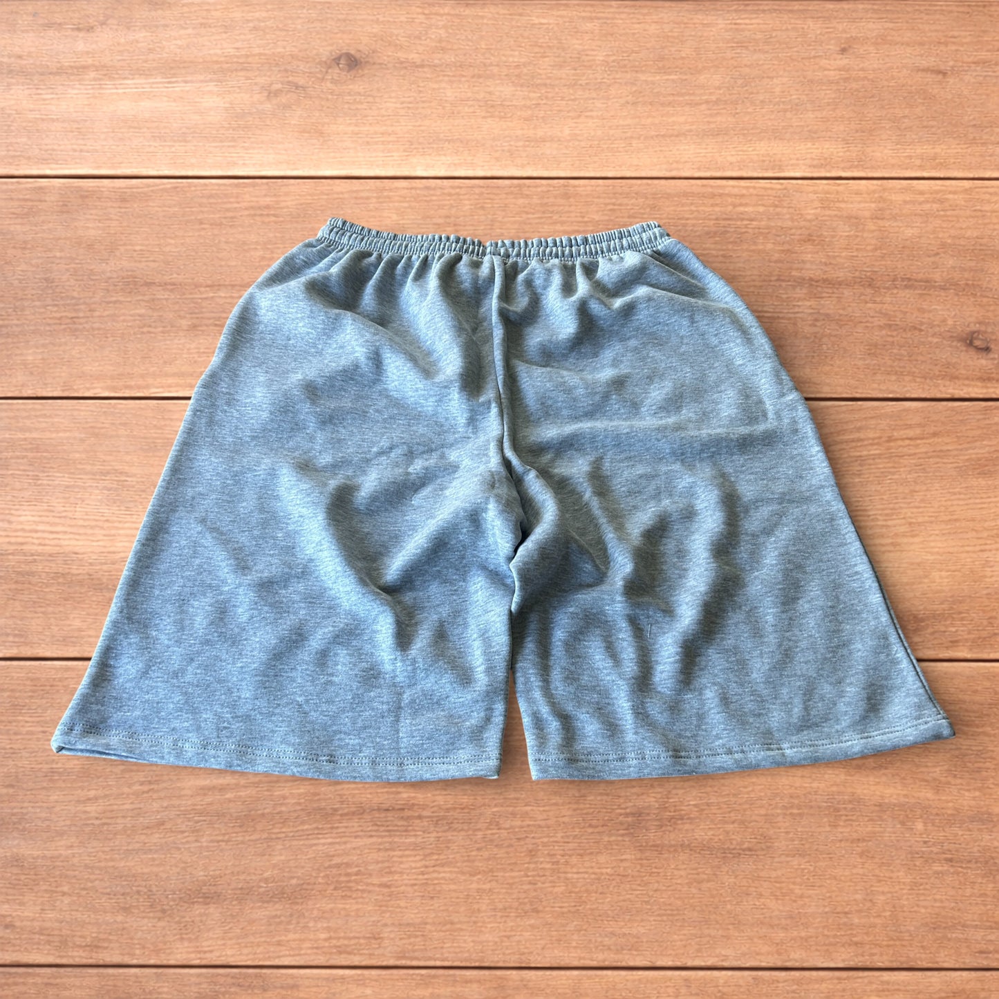 Lovely super baggy wide leg long jersey shorts jorts in light marl grey.