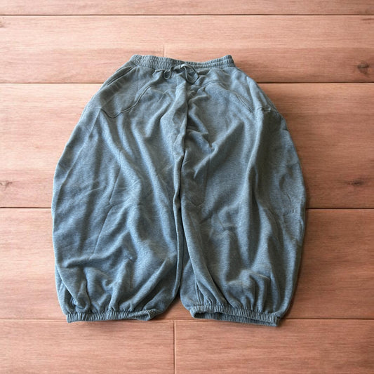 Super baggy wide leg Korean joggers in marl grey.