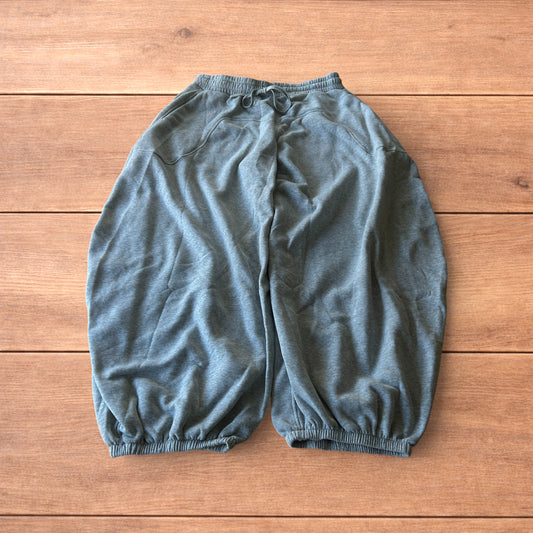 Super baggy wide leg Korean joggers in marl grey.